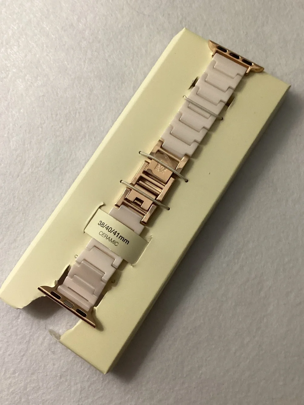 Anne Klein Women's Blush Ceramic Bracelet designed for Apple Watch 38/40/41mm